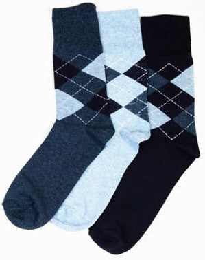 Men's Argyll Pattern Socks 3 Pack