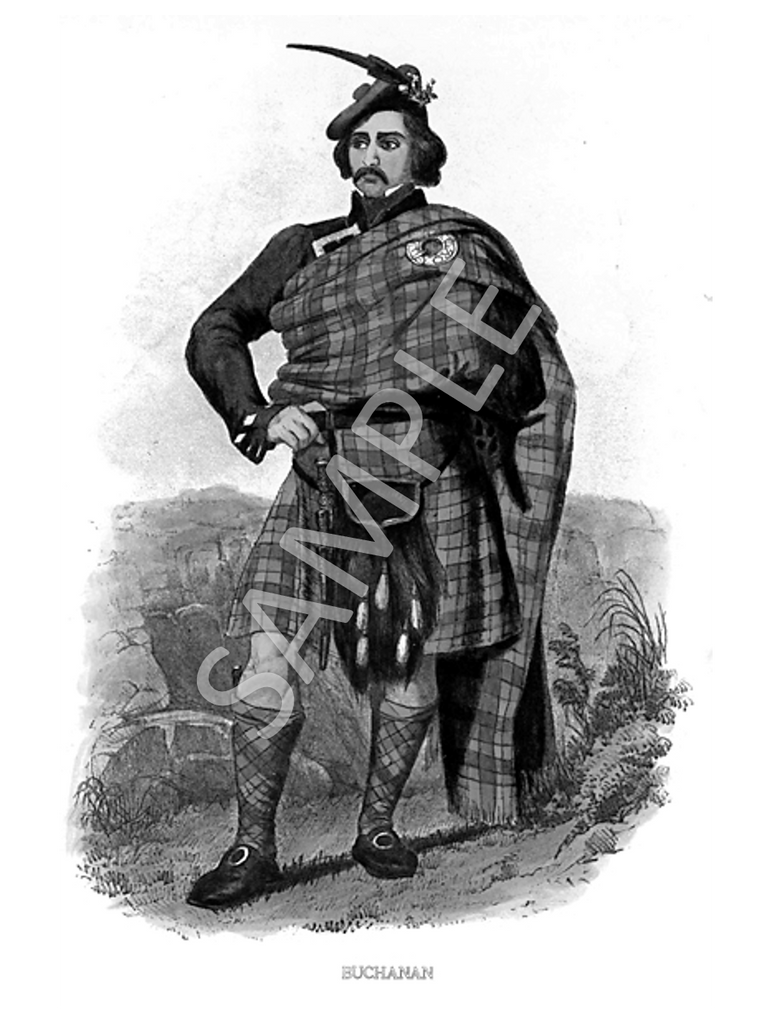 R.R. McIan Black & White Prints - Clan Highlanders