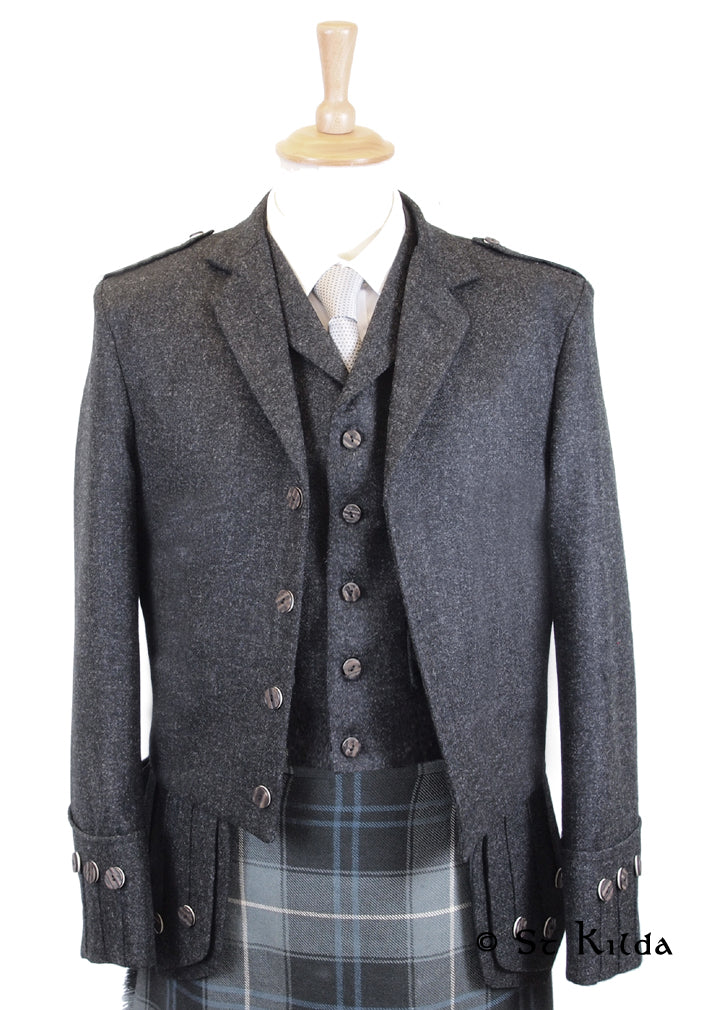 Balmoral Tweed Jacket & 5-Button Vest - Charcoals & Greys