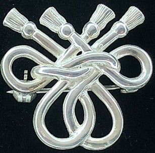 Brooch - Sterling Silver Intertwined Cords/Thistles