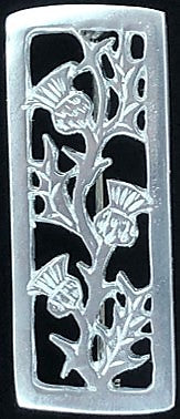 Brooch -  Silver Tone with Thistles