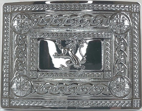 Kilt Buckle - Celtic Lion Chrome