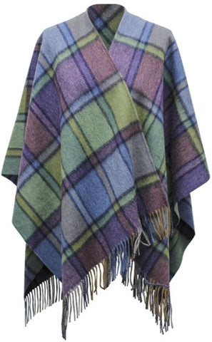 Cape - Heather Check Brushed Lambswool Mini Cape