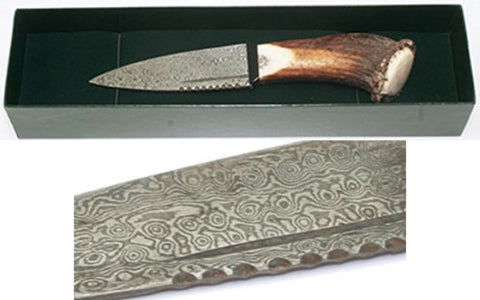 Damascus Steel& Stag Horn Sgian Dubh