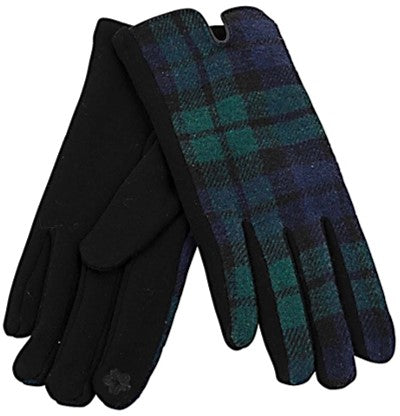 Gloves - Touchscreen in Black Watch Tartan
