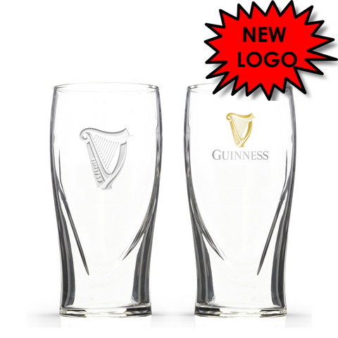 Guinness Pint Glass - New Harp Logo