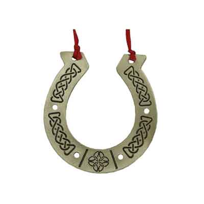 Pewter Lucky Horseshoe Hanging Ornament