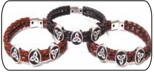 Trinity Celtic Leather Trio Bracelet