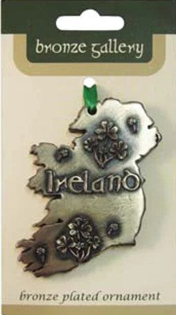 Map of Ireland Bronzed Ornament