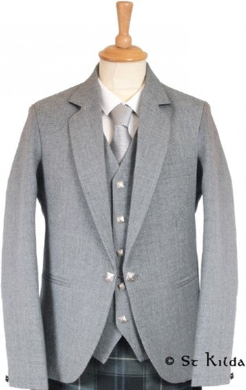 Crail Tweed Jacket & 5-Button Vest - Charcoals & Greys
