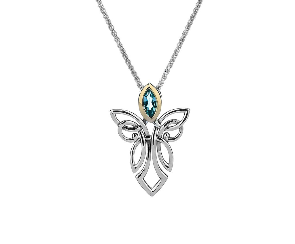 Guardian Angel Pendant Small - Blue Topaz