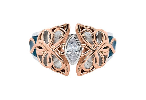 Butterfly Ring - Sterling Silver & 10k Rose Gold