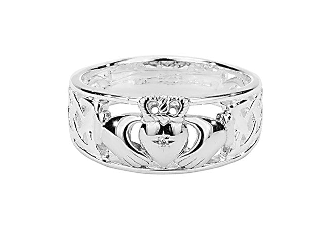 Claddagh Diamond Ring - Sterling Silver