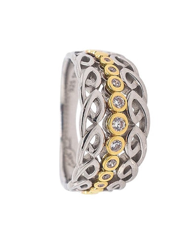 Bridge Ring - Sterling Silver & 10k Yellow Gold