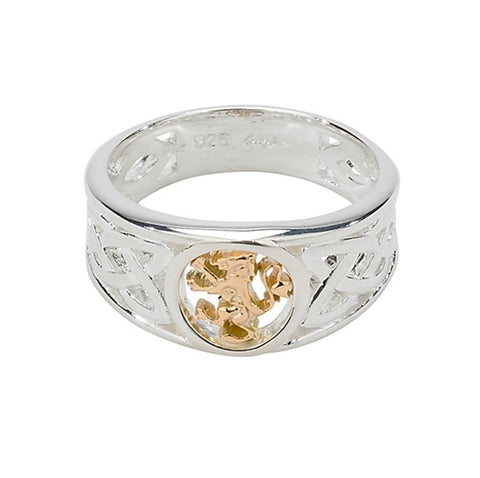 Lion Rampant Ring - Sterling Silver & 10k Gold