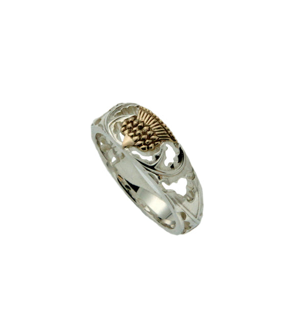 Ring - Thistle - Sterling Silver & 10k Gold