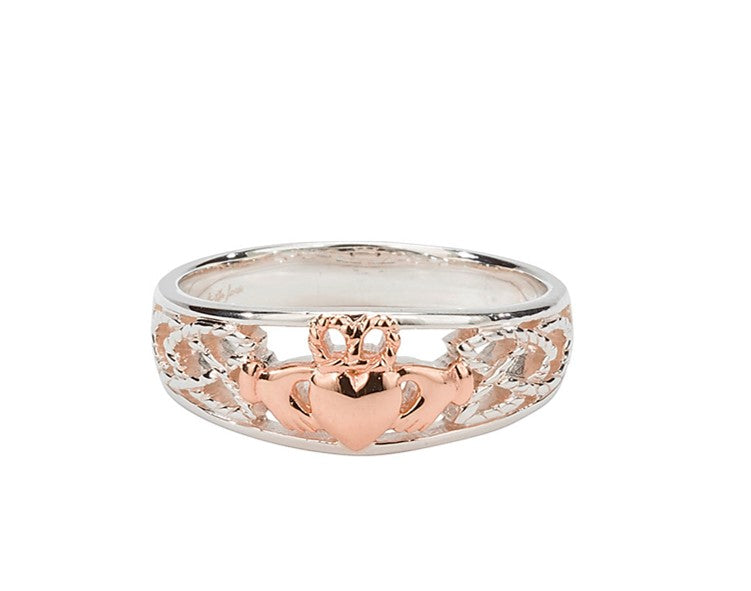 Claddagh Ring - Sterling Silver & 10k Rose Gold