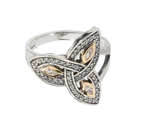 Ring - Trinity - Sterling Silver & 10k Gold