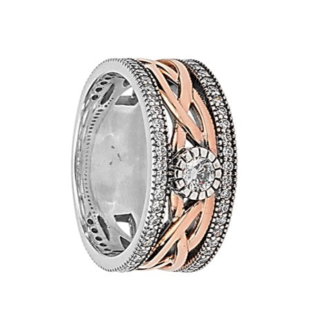 Brave Heart Ring - Sterling Silver & 10k Rose Gold