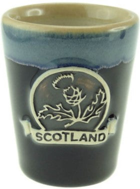 Stoneware Shot Cup Thistle - Blue