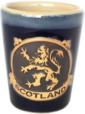 Stoneware Shot Cup Lion Rampant- Blue