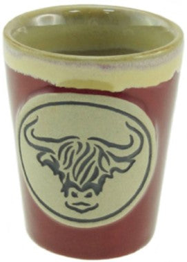 Stoneware Shot Cup Highland Cow - Red