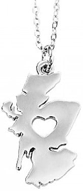 Scotland Map Heart Pendant