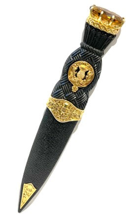 Thistle Gold Filled & Topaz Stone Top Sgian Dubh