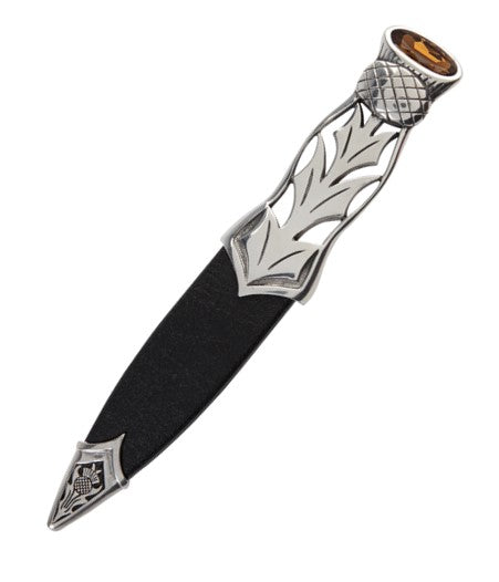 Jura Matte or Polished Pewter Sgian Dubh With Stone Top