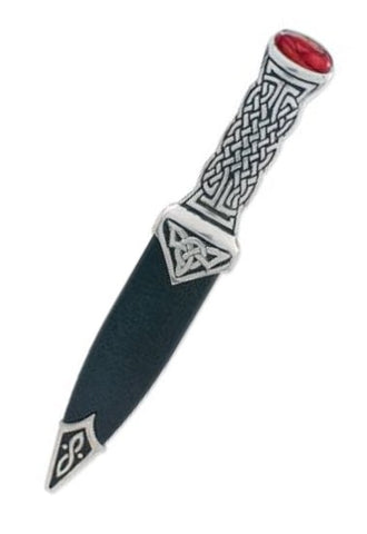 Boisdale Polished Pewter Sgian Dubh With Heathergems Top
