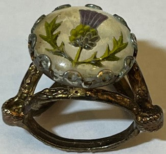 Scarf Ring - Bronzed Finish with a Thistle