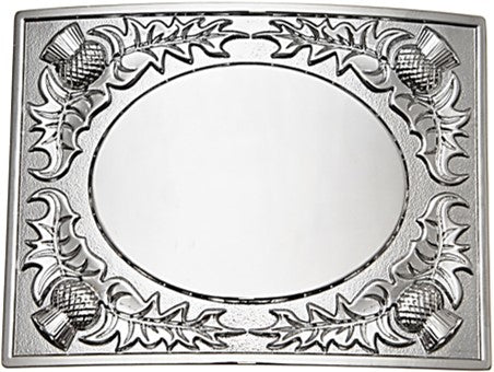 Kilt Buckle - Thistle Chrome