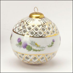 Porcelain Thistle Bauble Ornament