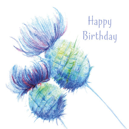 Birthday Card - Thistles