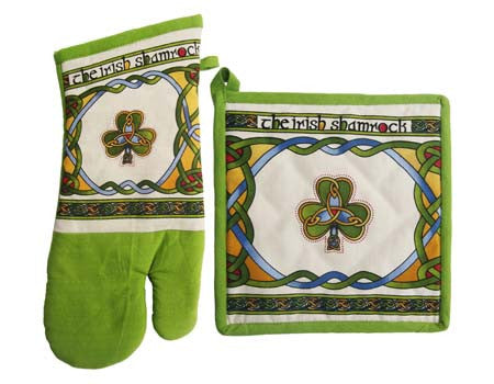 Irish Oven Mitt & Pot Holder Set