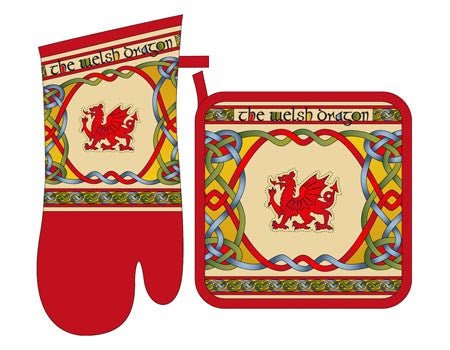 Welsh Oven Mitt & Pot Holder Set