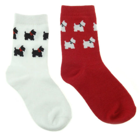 Children's Scottie Dog Socks 2 Pack